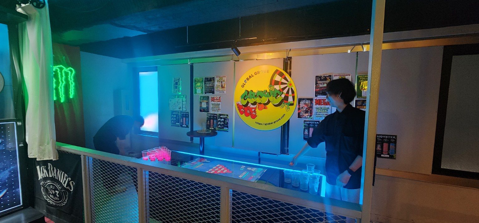 渋谷GROVEのビアポンプレイ風景